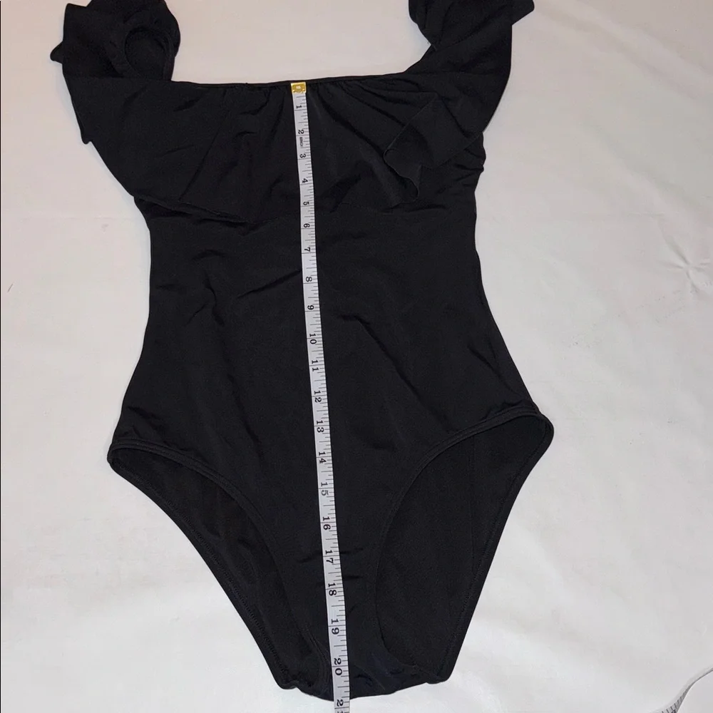 Victoria's Secret Black Ruffle One-Piece Swimsuit, size small - Picture 4 of 8